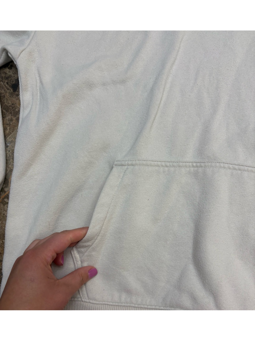 Vans Cream Hoodie with Floral Logo Back Print medium - Picture 7 of 8
